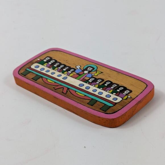 Vtg Wooden Last Supper Christmas Ornament Religious Decor El Salvador Handmade - Picture 5 of 7